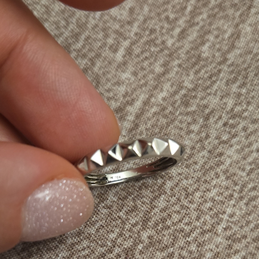 Silver Pyramid Stud Ring - image 1